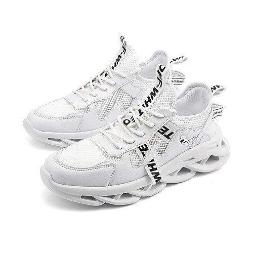 

Men's Fall Daily Outdoor Trainers / Athletic Shoes Running Shoes / Walking Shoes Mesh Breathable Non-slipping Shock Absorbing Black and White / White / Black