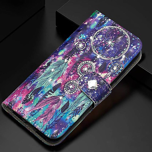 

Case For Samsung Galaxy A51/ Galaxy A20e / Galaxy Note 10 Plus Wallet / Card Holder / Rhinestone Full Body Cases Feathers PU Leather For Galaxy A71/A10S/A20S/M30S/A2 Core/A10E
