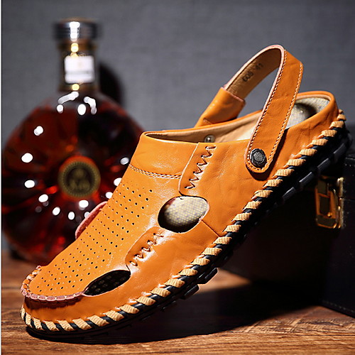 

Men's Summer Outdoor Sandals PU Non-slipping Blue / Brown / Black
