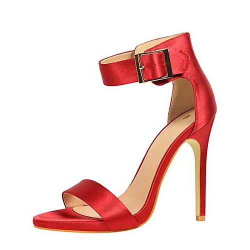 

Women's Sandals Summer Stiletto Heel Open Toe Daily PU Black / Red / Burgundy