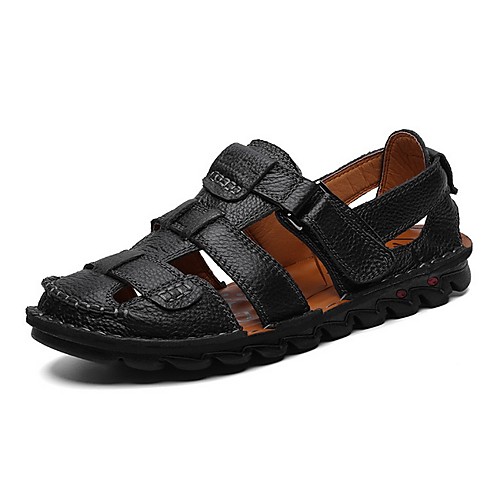 

Men's Summer Outdoor Sandals Cowhide Non-slipping Brown / Black