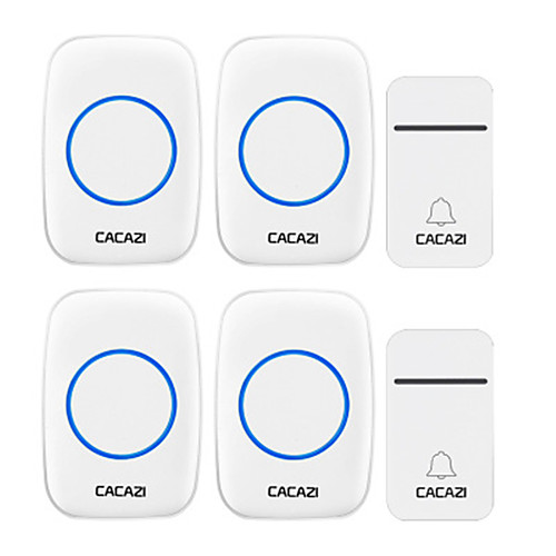 

CACAZI FA12 Self-Powered Wireless Doorbell Waterproof Smart No Battery Home Cordless Bell 200M Remote 38 Chimes
