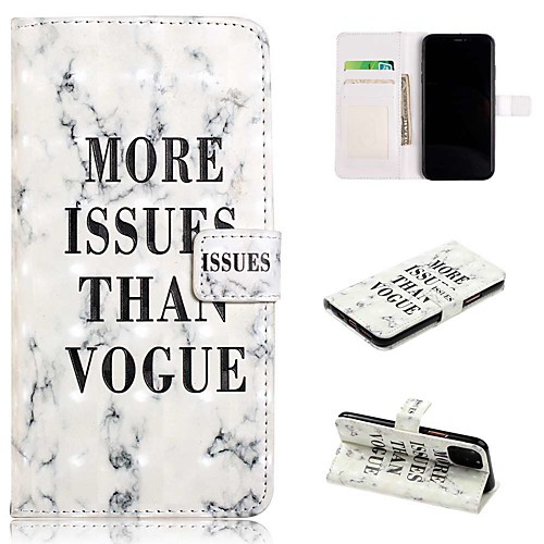 

Case For Apple iPhone 11 / iPhone 11 Pro / iPhone 11 Pro Max Wallet / Card Holder / with Stand Full Body Cases Fashion White PU Leather / TPU for iPhone SE (2020) / 8 / 8 Plus / X / XS / XR / Xs Max