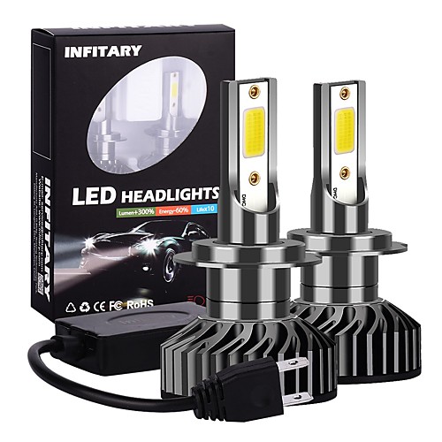 

Infitary 2pcs Auto Headlamp F2-COB H7 72W 6500K LED Car Light Bulbs