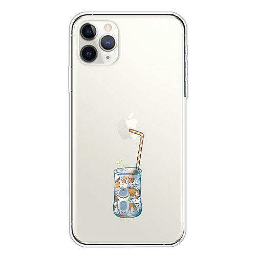 

Case For Apple iPhone 11/11 Pro/11 Pro Max/XS/XR/XS Max/8 Plus/7 Plus/6S Plus/8/7/6/6s/SE/5/5S Transparent Pattern Back Cover Playing with Apple Logo Drinks Soft TPU