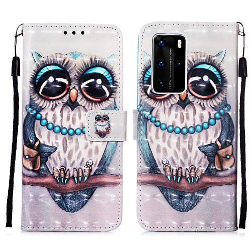

Case For Huawei HUAWEI P40 PRO / P40 lite E / P40 lite Card Holder / Shockproof / Flip Back Cover Cartoon PU Leather / TPU