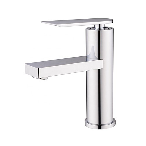 

Bathroom Sink Faucet - Widespread Single Handle One Hole Chrome Finish Bath Mixer Tap Contemporary