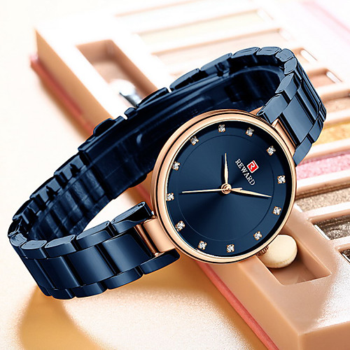 

REWARD Women's Quartz Watches Fashion Blue Gold Rose Gold Stainless Steel Japanese Quartz Rose Gold Gold Blue Water Resistant / Waterproof New Design Casual Watch 30 m Analog One Year Battery Life