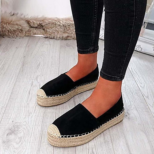 

Women's Loafers & Slip-Ons Spring & Summer Flat Heel Round Toe Daily PU Dark Brown / White / Black