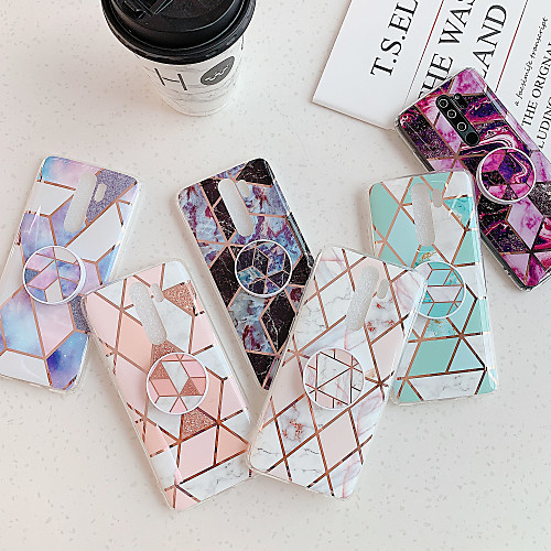 

Case For Xiaomi Xiaomi Redmi Note 5 / Xiaomi Redmi Note 7 Pro / Redmi Note 7 splicing marble plating process TPU material airbag bracket smooth beautiful mobile phone case
