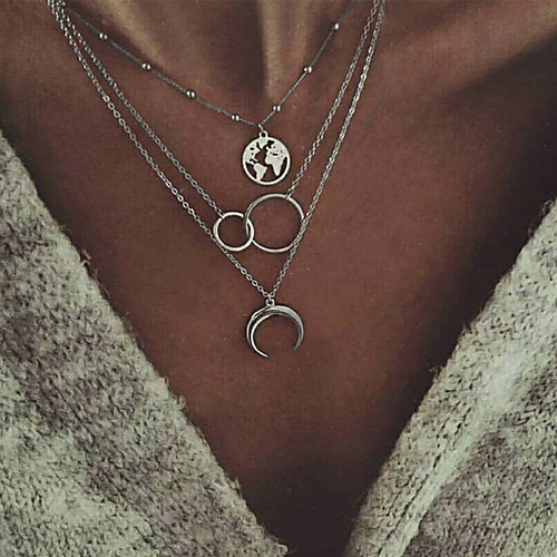 

Women's Necklace Stacking Stackable Maps Simple Vintage European Fashion Chrome Gold Silver 36 cm Necklace Jewelry 1pc For Prom Street Beach Festival