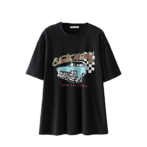 

Women's Letter T-shirt Daily Black