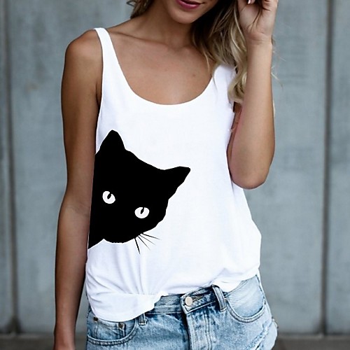 

Women's Animal Tank Top Daily White