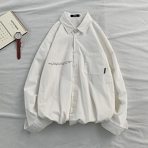 

Men's Solid Colored Shirt Daily White / Yellow / Khaki / Long Sleeve