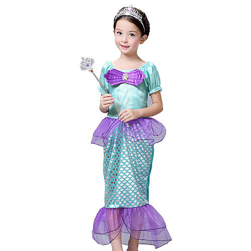 

The Little Mermaid Princess Dress Flower Girl Dress Girls' Movie Cosplay Vacation Dress Purple Dress Children's Day Masquerade Satin / Tulle