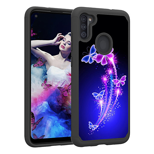 

2in1 Taping Colorful Pattern Cover Gradient Butterfly Phone Case For Samsung Galaxy A11 A71 A21 A51 A50(2019) A30(2019) A20(2019)