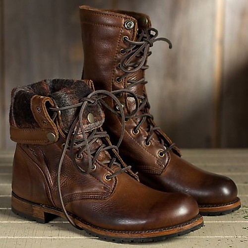

Women's Boots Summer Flat Heel Closed Toe Daily PU Brown