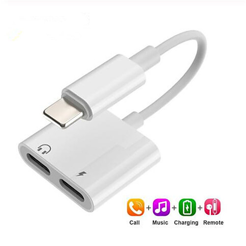 

2 in 1 Aux Headphone Audio Jack Charger Adapter for iPhone 7 8 Plus X XR 11 11 Promax Audio Connector Splitter Cable Charger Adapter