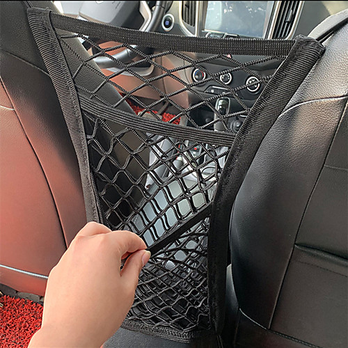 

Car seat storage net car three - layer storage bag