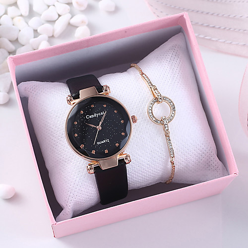 

Women's Quartz Watches New Arrival Fashion Black Green Grey PU Leather Chinese Quartz Black Green Brown Chronograph Cute Creative 2 Piece Analog One Year Battery Life