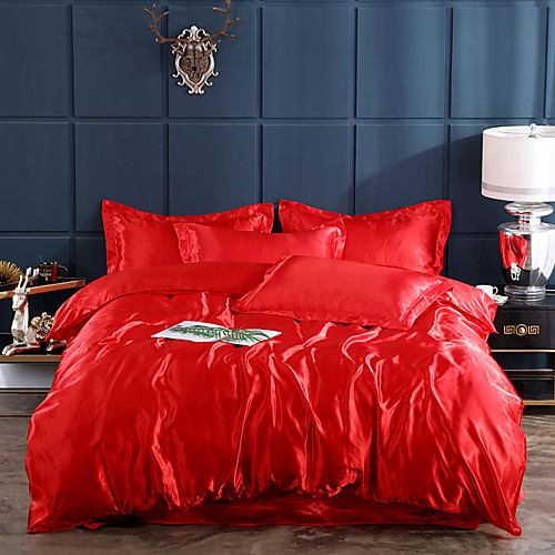 

Print Home Bedding Duvet Cover Sets Soft Microfiber For Kids Teens Adults Bedroom Plain/Solid 1 Duvet Cover 1/2 Pillowcase Shams 1 Flat Sheet