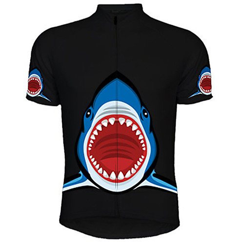 

21Grams Men's Short Sleeve Cycling Jersey Summer Polyester White Black Animal Bike Jersey Top Mountain Bike MTB Road Bike Cycling UV Resistant Quick Dry Breathable Sports Clothing Apparel / Stretchy