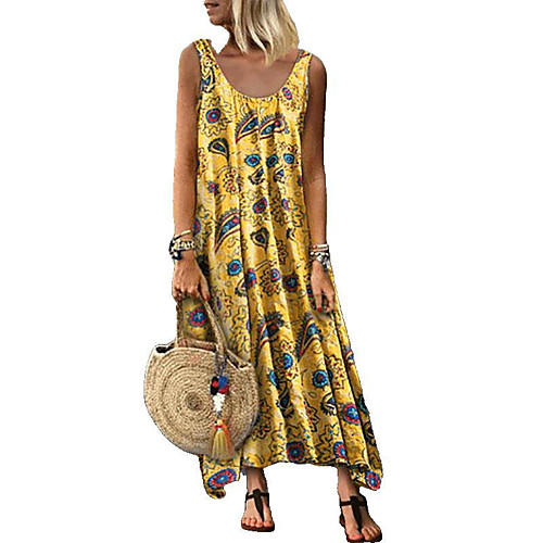 

Women's Maxi Sun Flower Sundress Dress - Sleeveless Floral Spring Summer Mumu Daily Loose 2020 Red Yellow Green S M L XL XXL XXXL XXXXL XXXXXL