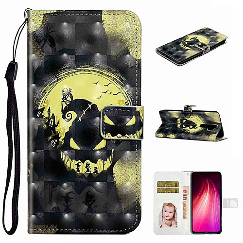 

Case For Xiaomi Xiaomi Redmi Note 8 / Xiaomi Redmi Note 8 Pro / Redmi Note 7 Pro Wallet / Card Holder / with Stand Full Body Cases Moon Skull PU Leather / TPU for Redmi Note 7