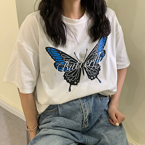 

Women's Animal T-shirt Daily White / Blue