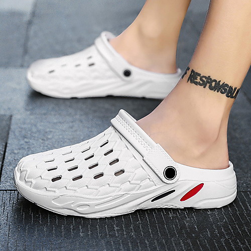 

Men's Summer Outdoor Clogs & Mules PU Non-slipping White / Black / Blue