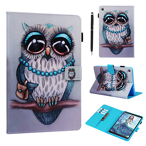 

Case With A Free 2in1 Stylus pen For Samsung Galaxy Samsung Tab T377/T375/T280/T285/P200/205 Dustproof / with Stand / Flip Back Cover Cartoon Owl PU Leather