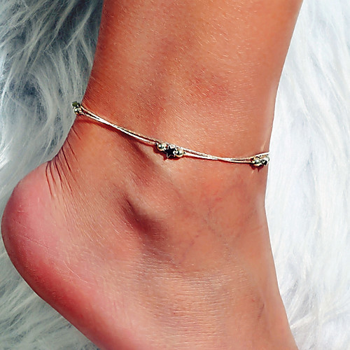 

Anklet Classic Sexy Punk Women's Body Jewelry For Party Evening Holiday Geometrical Alloy Wedding Star Silver 1 Piece