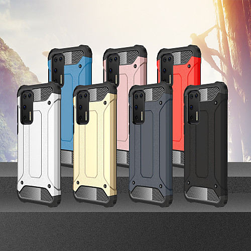 

Case For Huawei P40 Pro / Huawei P40 Pro / Huawei Honor 8A Shockproof Back Cover Gold Steel Armor TPU / PC for Huawei Nova 6 / Huawei Nova 6se