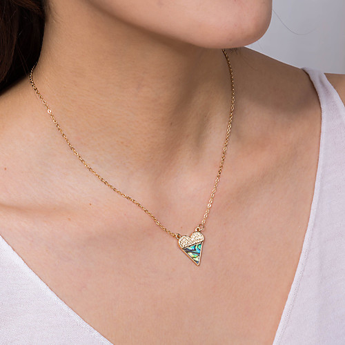 

Women's Pendant Necklace Necklace Classic Heart Dainty Simple Trendy Fashion Chrome Shell Gold 43 cm Necklace Jewelry 1pc For Party Evening Masquerade Street Beach Festival
