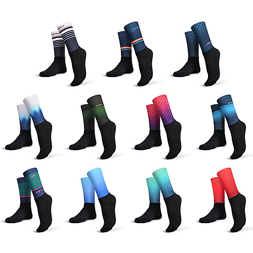

Socks Compression Socks Athletic Sports Socks Cycling Socks Women's Men's Bike / Cycling Cycling Anatomic Design Quick Dry 1 Pair Stripes Gradient Polyster Lycra Cotton Black / Red Blue Green M L