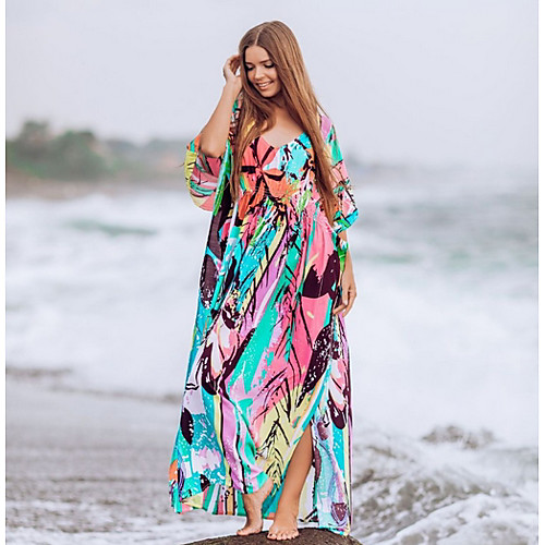 

Women's One-piece Swimwear Swimsuit - Geometric One-Size Rainbow
