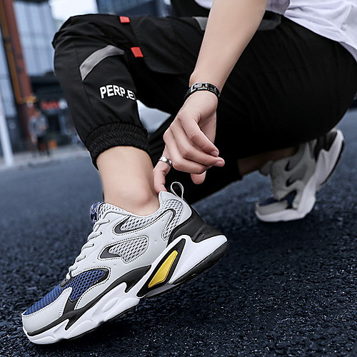 

Men's Spring & Summer Casual Daily Trainers / Athletic Shoes Mesh Black / White / Black / Dark Blue