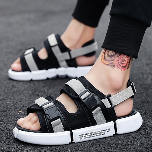 

Men's Summer Outdoor Sandals Canvas Non-slipping Black / Green / Gray