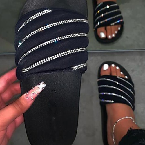 

Women's Sandals / Slippers & Flip-Flops Summer Flat Heel Open Toe Daily PU Black / Pink