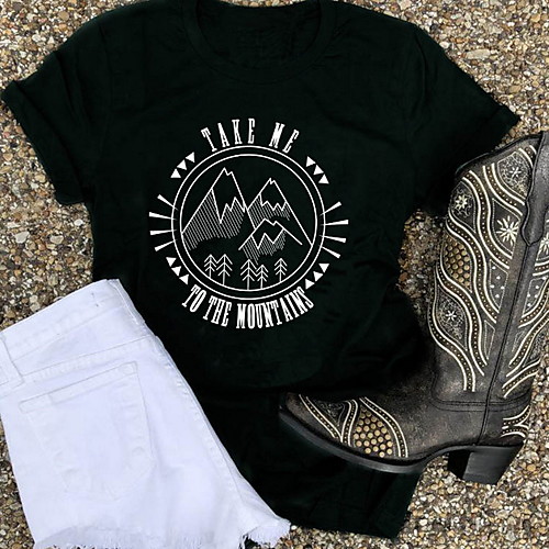 

Women's Letter T-shirt Daily Black / Blushing Pink / Dark Gray