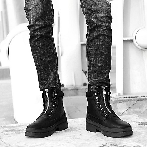 

Men's Spring & Summer Classic Daily Boots Suede Mid-Calf Boots Black