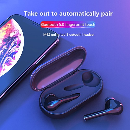

M6s TWS Ture Wireless Bluetooth Earbuds Fingerprint Touch Headset