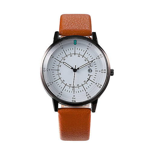 

Men's Dress Watch Quartz Stylish Leather Black / Brown 30 m Casual Watch Analog Casual Fashion - Black / Silver Black / Orange Blue One Year Battery Life