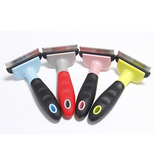 

Pets Cleaning Fur Brush Plastic Silica Gel Comb Brush Massage Durable Pet Grooming Supplies Yellow Blue Pink Gray