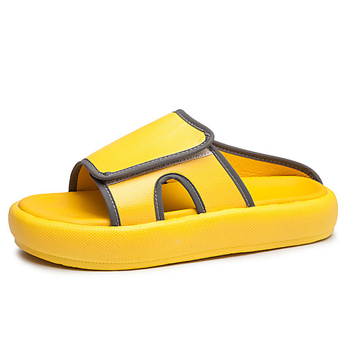 

Men's Summer Casual Daily Outdoor Slippers & Flip-Flops Walking Shoes Synthetics Breathable Non-slipping Black / Yellow
