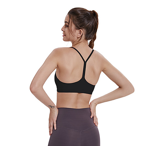 

Women's Sports Bra Light Support Summer Strappy Removable Pad Fashion Purple Pink Green White Black Nylon Yoga Fitness Running Bra Top Sport Activewear Comfort Quick Dry Moisture Wicking Breathable