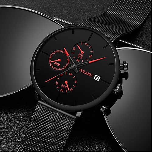 

Men's Steel Band Watches Analog Quartz Modern Style Stylish Minimalist Calendar / date / day Cool Large Dial / One Year / Stainless Steel