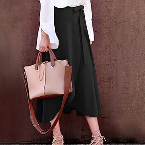 

Women's A Line Skirts - Solid Colored Black Blushing Pink Army Green M L XL