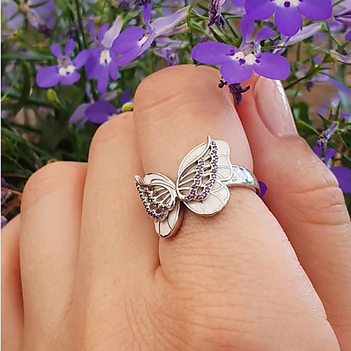 

Women's Ring Belle Ring AAA Cubic Zirconia 1pc White Blushing Pink Copper Rose Gold Plated Silver-Plated Irregular Statement Luxury Party Evening Gift Jewelry Geometrical Wearable