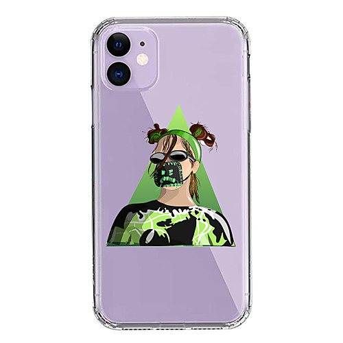 

Case For Apple iPhone 11/11 Pro/11 Pro Max/XS/XR/XS Max/8 Plus/7 Plus/8/7/6/6s Transparent Pattern Fall Proof Back Cover Trend Cartoon Billie Eilish Soft PCTPU